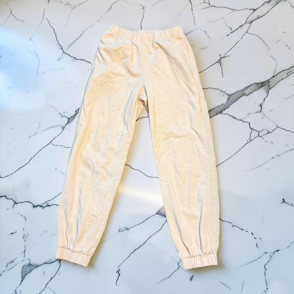 John Galt Brandy Melville Pale Pink White Rosa High Waisted Sweatpants Joggers